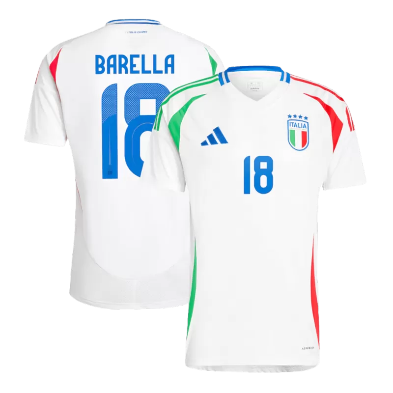 BARELLA #18 Maglia Trasferta Italia EURO 2024 - Bianca